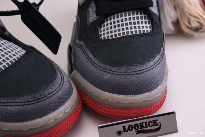 One Kick Retro Jordan CV9388-001 Air 4 x Off White Bred 0707